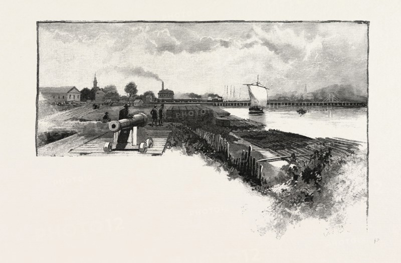 ST. JOHNS, SOUTH EASTERN QUEBEC, CANADA, NINETEENTH CENTURY ENGRAVING