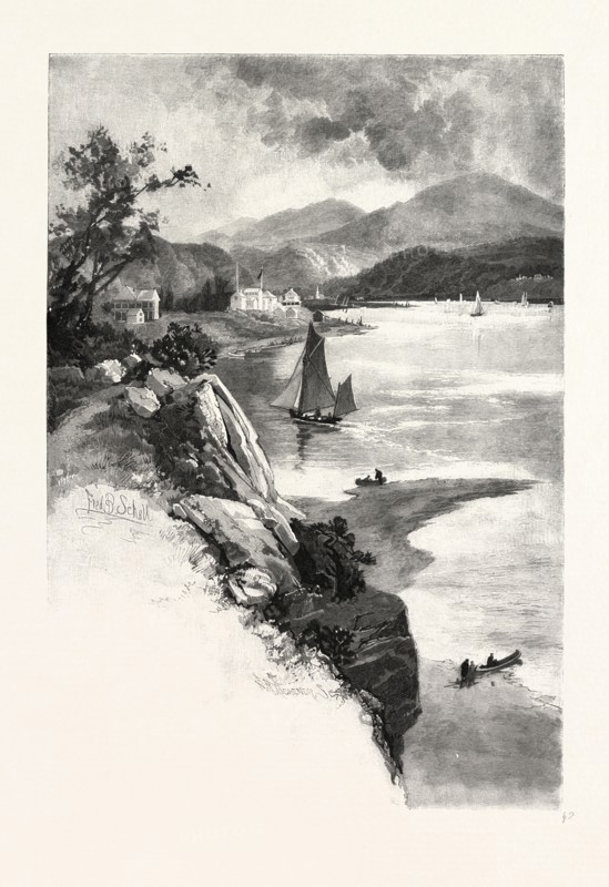 THE LOWER ST. LAWRENCE AND THE SAGUENAY, MURRAY BAY, CANADA, NINETEENTH CENTURY ENGRAVING