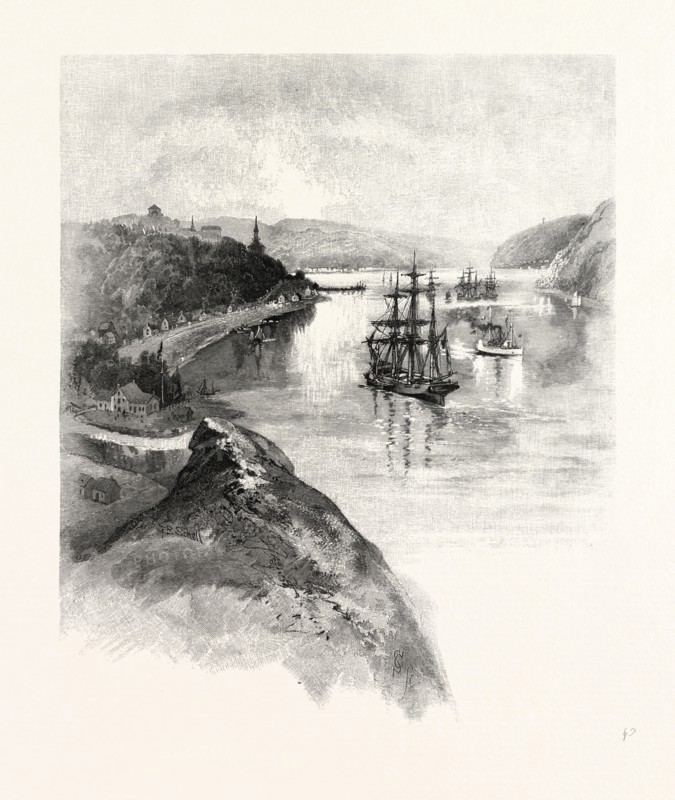 THE LOWER ST. LAWRENCE AND THE SAGUENAY, CHICOUTIMI, CANADA, NINETEENTH CENTURY ENGRAVING