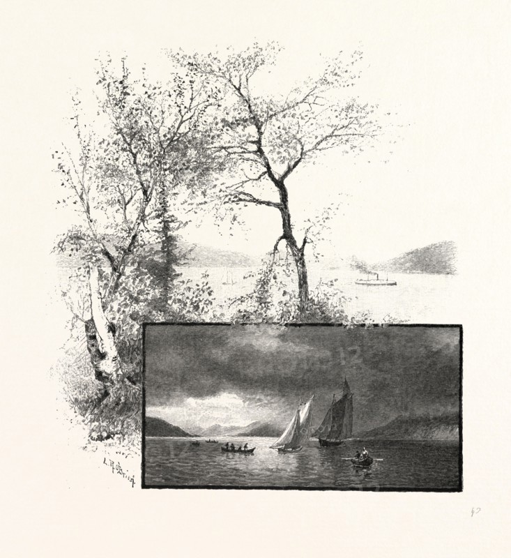 THE LOWER ST. LAWRENCE AND THE SAGUENAY, THE BAY OF GASPE, CANADA, NINETEENTH CENTURY ENGRAVING