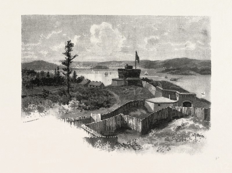 NOVA SCOTIA, HALIFAX FROM YORK REDOUBT, CANADA, NINETEENTH CENTURY ENGRAVING