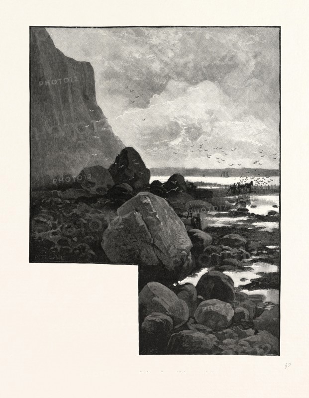 NOVA SCOTIA, CAPE BLOMIDON, MINAS BASIN, CANADA, NINETEENTH CENTURY ENGRAVING