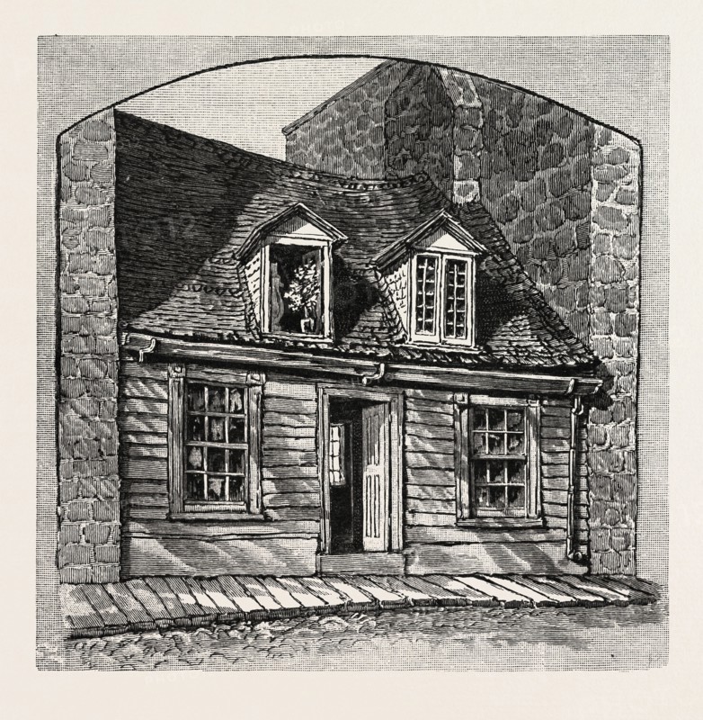 HOUSE TO WHICH MONTGOMERY'S BODY WAS CARRIED, CANADA, NINETEENTH CENTURY ENGRAVING