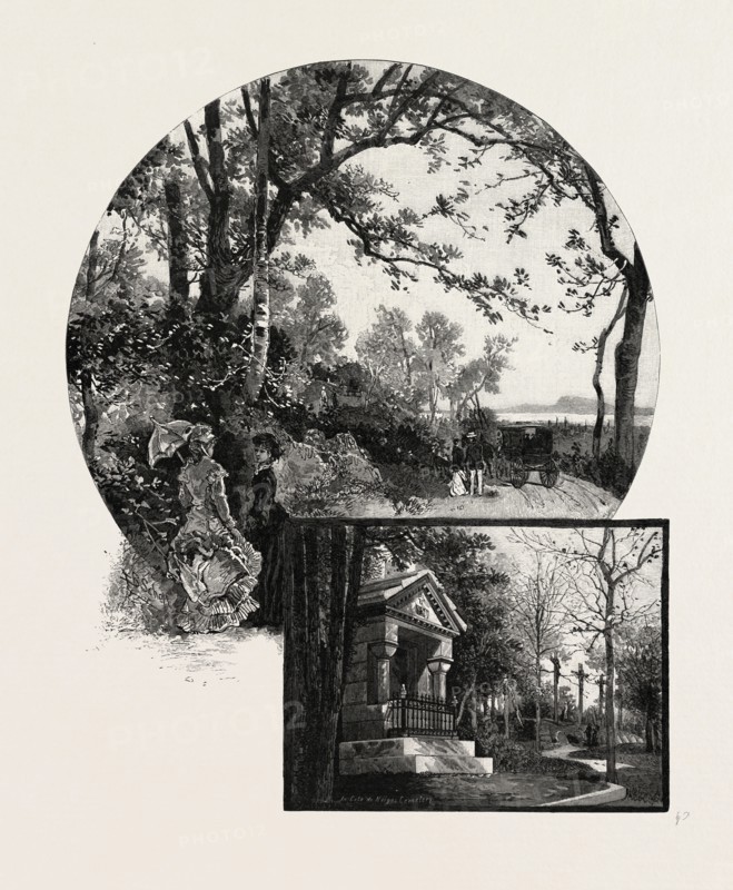 MONTREAL, A GLIMPSE FROM THE MOUNTAIN, CANADA, NINETEENTH CENTURY ENGRAVING