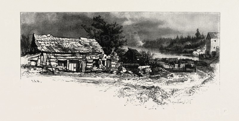 THE CHATS, FROM PONTIAC, CANADA, NINETEENTH CENTURY ENGRAVING