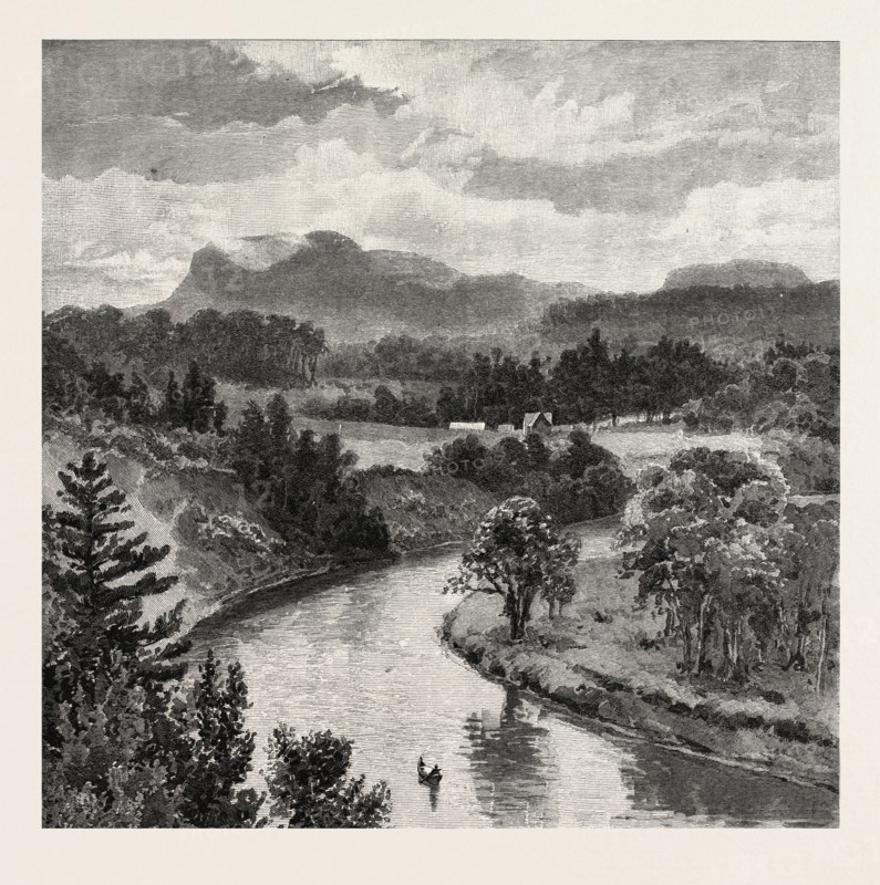 THE UPPER LAKES, Pointe de Meuron, CANADA, NINETEENTH CENTURY ENGRAVING