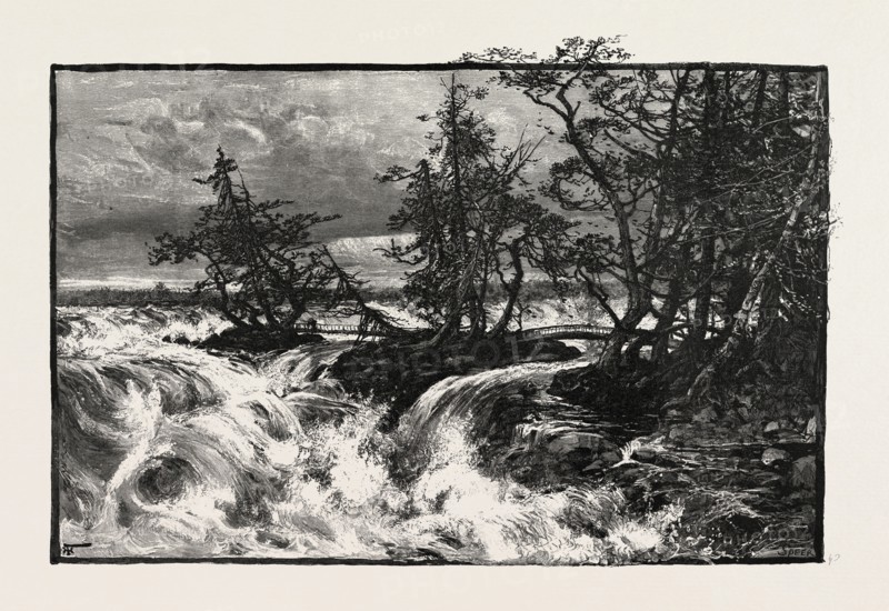 THE THREE SISTER ISLANDS, CANADA, NINETEENTH CENTURY ENGRAVING