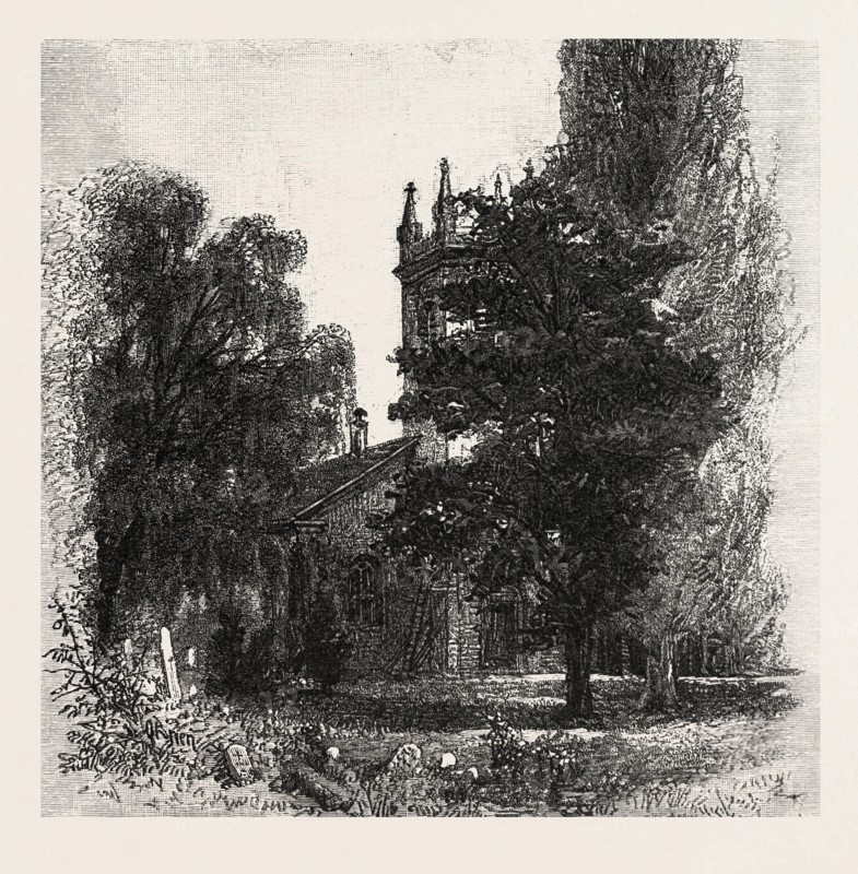 ST. MARK'S CHURCH, NIAGARA, CANADA, NINETEENTH CENTURY ENGRAVING