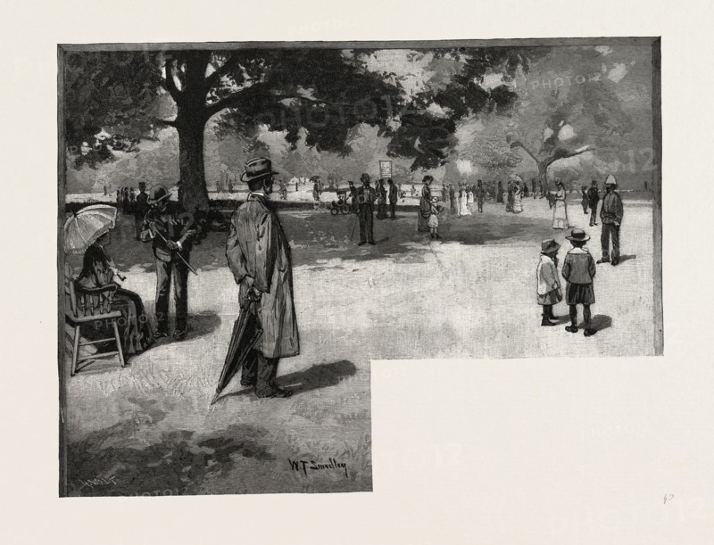 AFTERNOON IN THE PARK, TORONTO AND VICINITY, CANADA, NINETEENTH CENTURY ENGRAVING