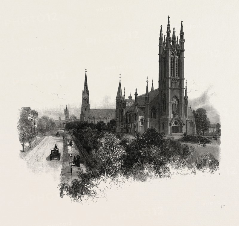 TORONTO, METROPOLITAN (METHODIST) CHURCH, CANADA, NINETEENTH CENTURY ENGRAVING