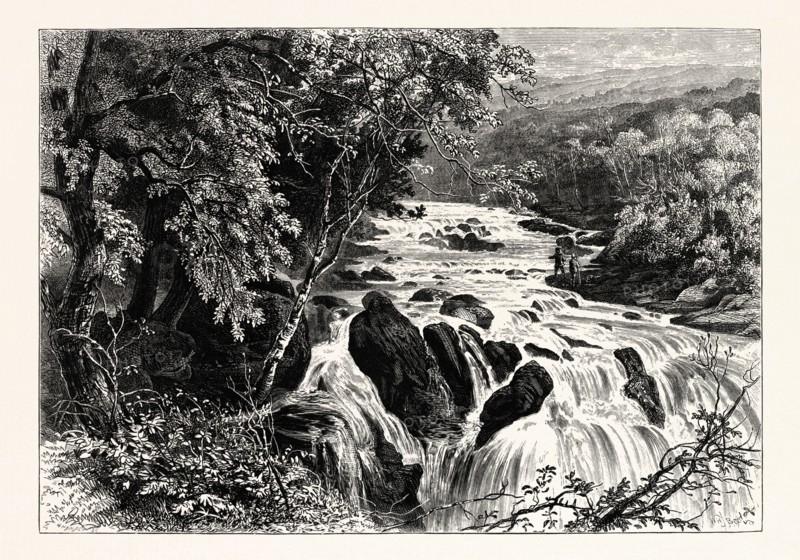 AT THE HEAD OF THE SWALLOW FALLS, UK, britain, british, europe, united kingdom, great britain, european