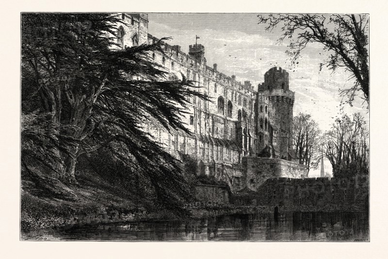 WARWICK CASTLE, FROM THE WEST, UK, britain, british, europe, united kingdom, great britain, european