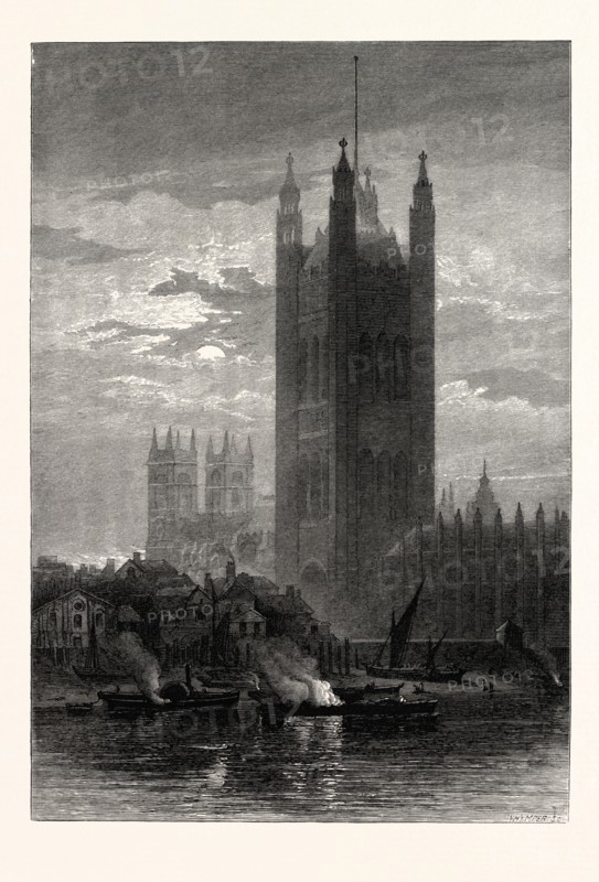 THE VICTORIA TOWER, FROM LAMBETH, LONDON, UK, britain, british, europe, united kingdom, great britain, european