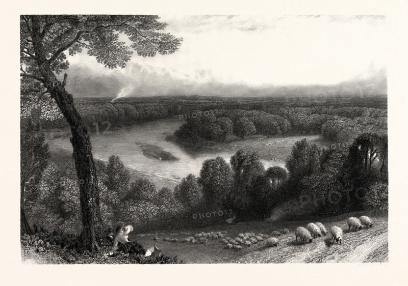 THE THAMES FROM RICHMOND HILL, LONDON, UK, britain, british, europe, united kingdom, great britain, european