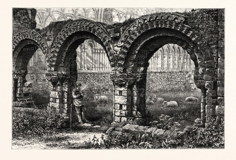 CHAPTER HOUSE, MUCH WENLOCK ABBEY, UK, britain, british, europe, united kingdom, great britain, european