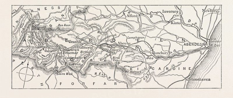 MAP OF THE HIGHLAND DEE, UK