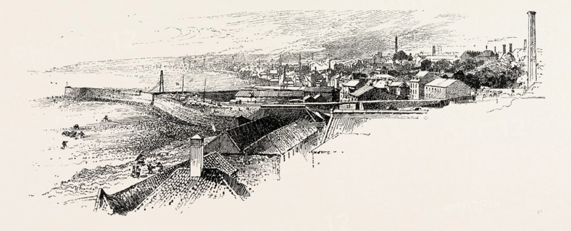 KIRKCALDY, FROM THE SOUTH-EAST, UK. A town and former royal burgh in Fife, on the east coast of Scotland