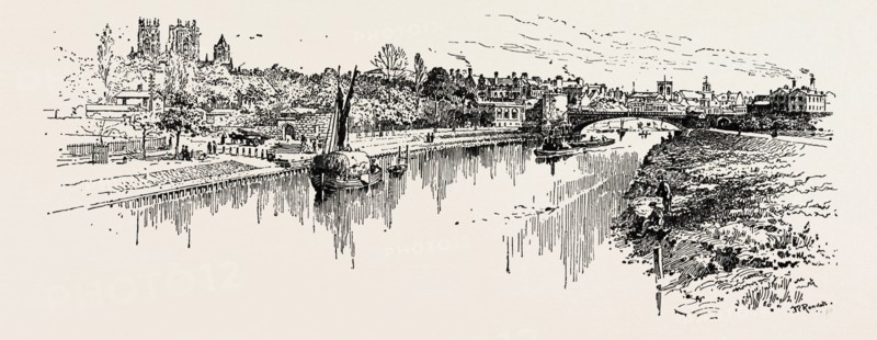 THE OUSE AT YORK, UK. The River Ouse is a river in North Yorkshire, England.