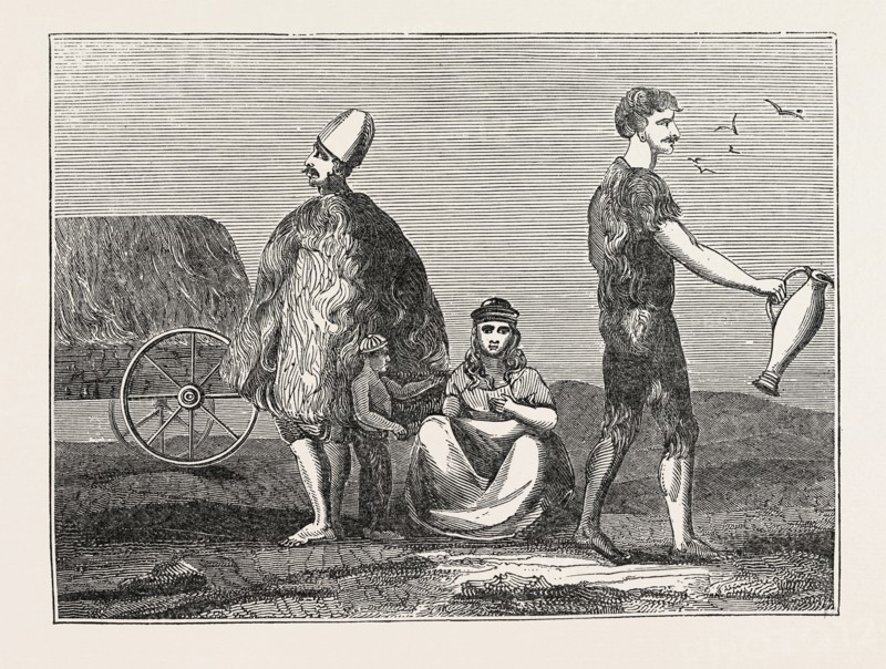INHABITANTS OF THE STEPPES OF ASIATIC TARTARY. The Great Steppe, that is the great tract of northern and central Asia