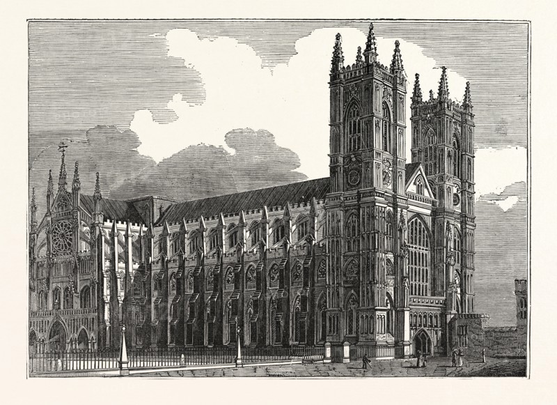 NORTH WEST VIEW OF WESTMINSTER ABBEY, LONDON, UK, britain, british, europe, united kingdom, great britain, european