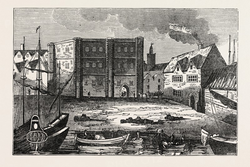 THE CUSTOM HOUSE IN THE TIME OF QUEEN ELIZABETH, LONDON, UK, britain, british, europe, united kingdom, great britain, european