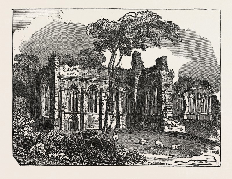 EGGLESTONE ABBEY, on the southern (Yorkshire) bank of the River Tees  in County Durham, England, UK, britain, british, europe, united kingdom, great britain, european