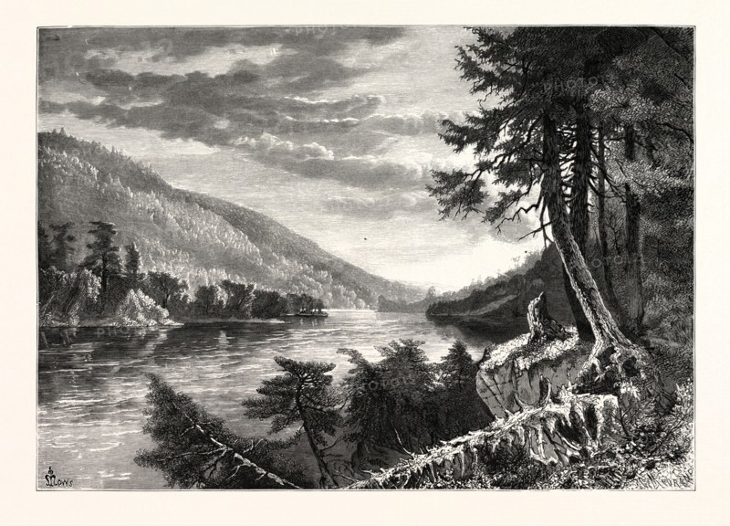 LEWISTOWN NARROWS. John Augustus Hows, 1832 - 1874. USA