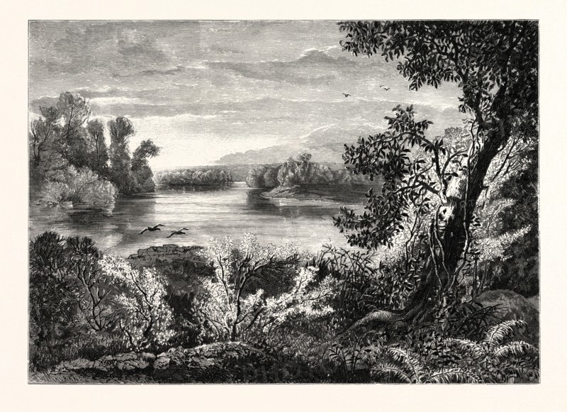 JUNIATA RIVER, NEAR LEWISTOWN. John Augustus Hows, 1832 - 1874. USA