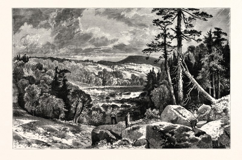 A GLIMPSE OF THE MISSISQUOI. Thomas Moran (February 12, 1837 â€ì August 25, 1926) from Bolton, England was an American painter and printmaker of the Hudson River School in New York whose work often featured the Rocky Mountains.USA. Missisquoi River is a tributary of Lake Champlain, approximately 80 mile (130 km) long, in northern Vermont in the United States and southern Quebec in Canada.