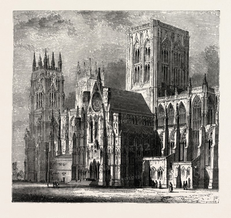 YORK MINSTER, UK. A cathedral in York, England and is one of the largest of its kind in Northern Europe. The minster is the seat of the Archbishop of York, the second-highest office of the Church of England and is the cathedral for the Diocese of York; it is run by a dean and chapter under the Dean of York.