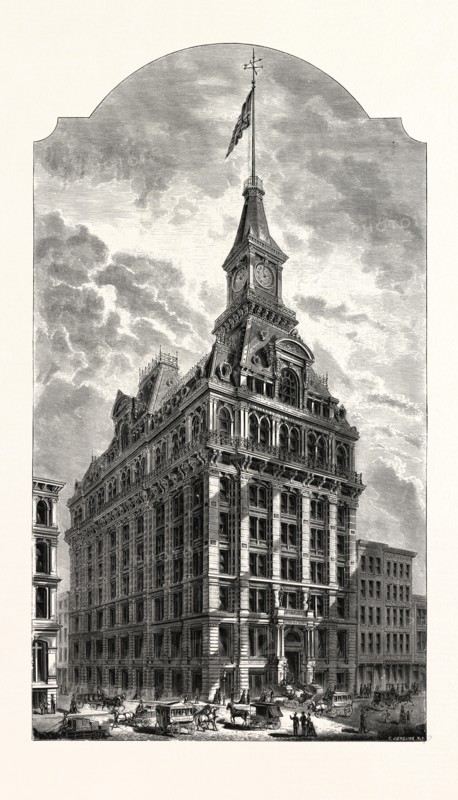 THE WESTERN UNION TELEGRAPH BUILDING, NEW YORK, was built by George B. Post, and was completed in 1875. USA