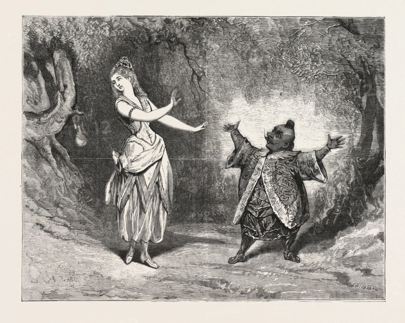 THE YELLOW DWARF AT THE ALEXANDRA PALACE, LONDON, UK, britain, british, europe, united kingdom, great britain, european, Theatre, 1876, Theatre, art, drama, dramatic art, dramatic arts