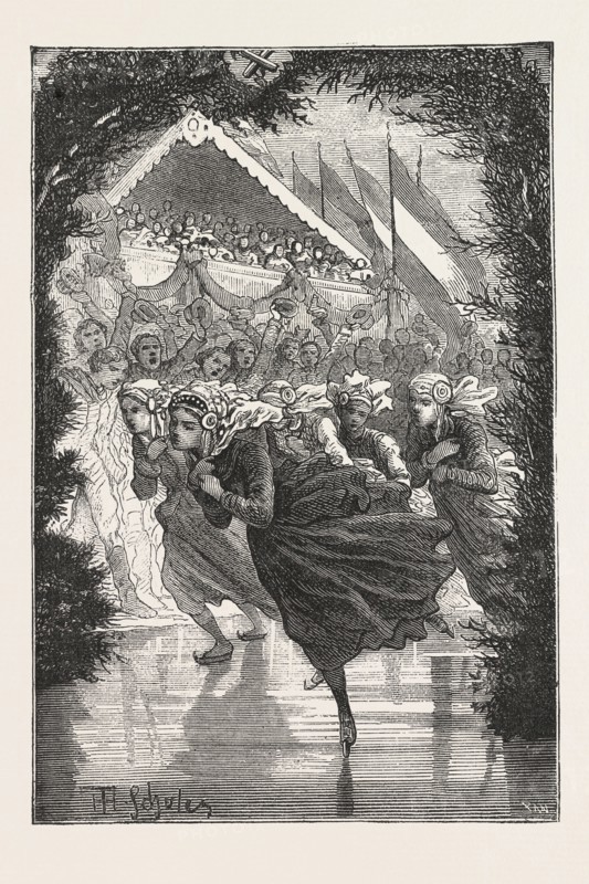GRETEL WINS THE SILVER SKATES, Engraving 1876