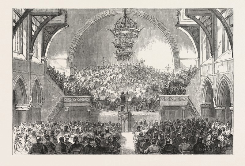 CONCERT BY THE UNITED SUNDAY SCHOOL CHOIR AT PLYMOUTH, IN AID OF THE CHILDREN'S WARD OF THE SOUTH DEVON HOSPITAL, 1876, UK, britain, british, europe, united kingdom, great britain, european