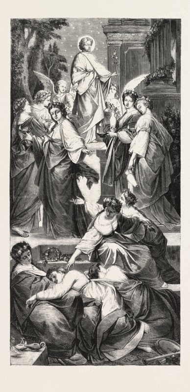 THE WISE AND FOOLISH VIRGINS, From the Picture by Arthur Muller, Mueller.