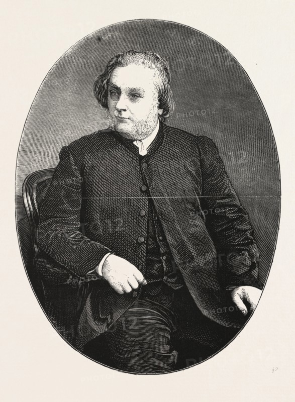 THE LATE DR. H. J. GAUNTLETT, ORGANIST AND COMPOSER. Henry Gauntlett (1805â€ì1876), organist and songwriter, ENGRAVING 1876, UK, britain, british, europe, united kingdom, great britain, european