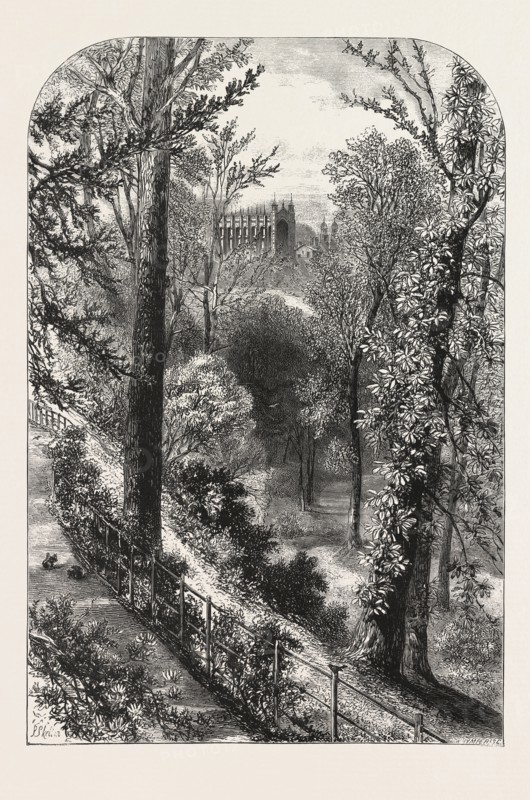 THE SLOPES, WINDSOR, ENGRAVING 1876, UK, britain, british, europe, united kingdom, great britain, european