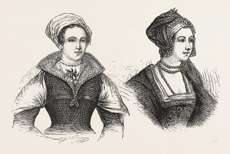 JANE GREY AND ANNE BOLEYN, PRISONERS IN THE TOWER, LONDON, ENGRAVING 1876, UK, britain, british, europe, united kingdom, great britain, european