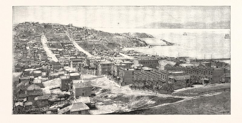 THE GOLDEN GATE SAN FRANCISCO ENGRAVING 1876, US