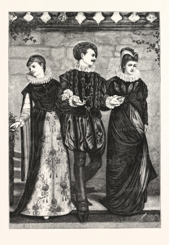 How HAPPY COULD I BE WITH EITHER, PICTURE BY JOHN SCOTT, ENGRAVING 1876, UK, britain, british, europe, united kingdom, great britain, european