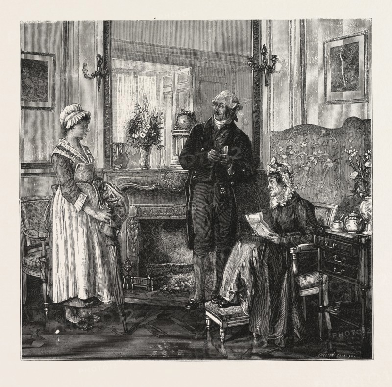 THE LETTER OF RECOMMENDATION From the Picture by M. Leroux in the Paris Salon 1876 FRANCE