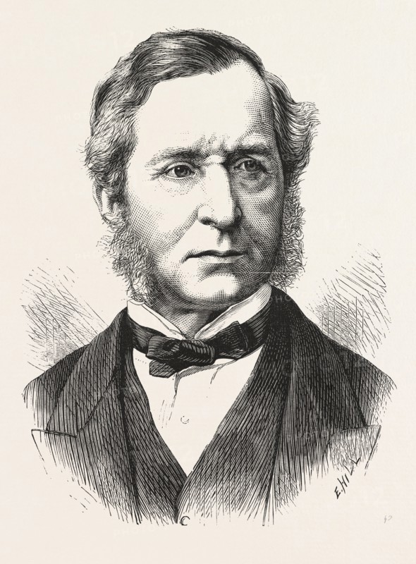 SIR THOMAS HENRY, CHIEF METROPOLITAN MAGISTRATE, ENGRAVING 1876, UK, britain, british, europe, united kingdom, great britain, european