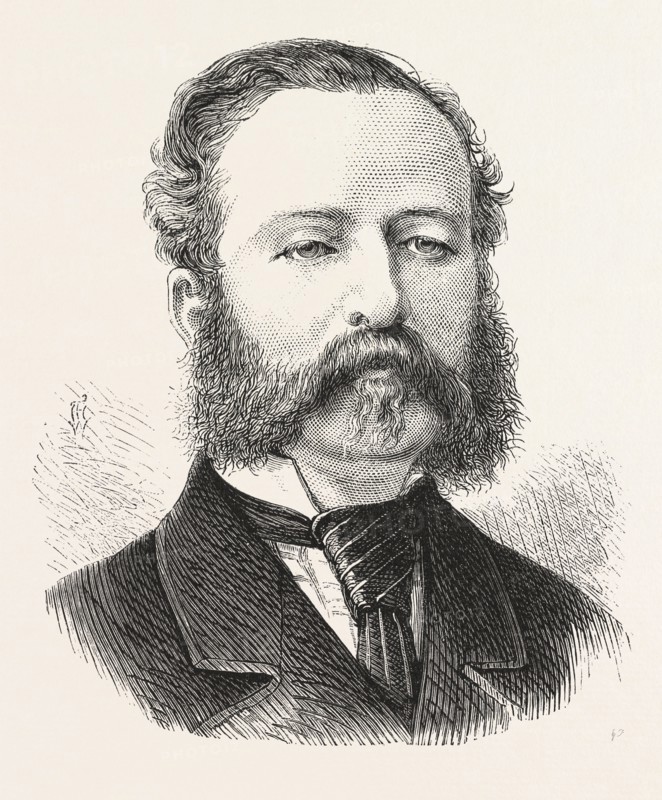 SIR HENRY DRUMMOND WOLFF, K.C.M.G., M.P. FOR CHRISTCHURCH, 1830, an English diplomat and Conservative Party politician, ENGRAVING 1876, UK