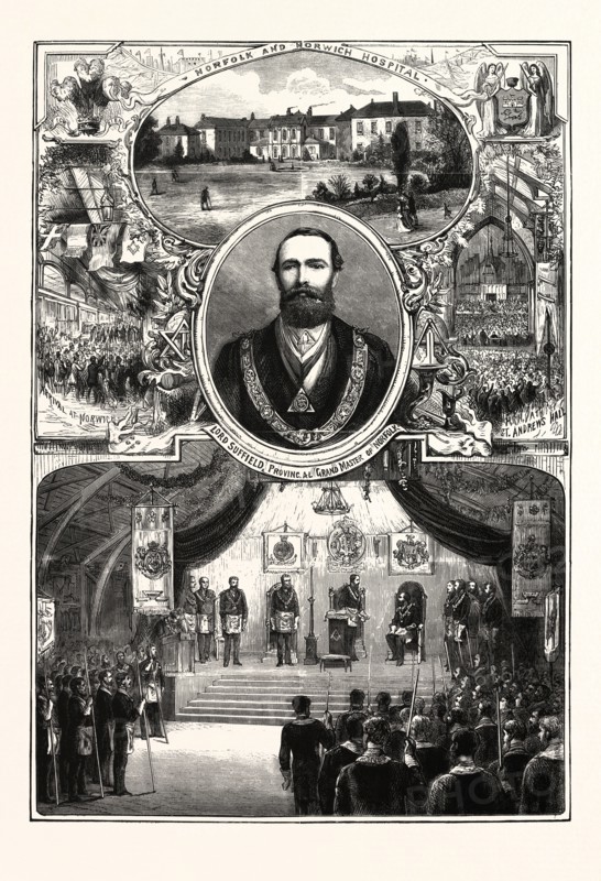 THE PRINCE AND PRINCESS OF WALES AT NORWICH, ENGRAVING 1876, UK, britain, british, europe, united kingdom, great britain, european