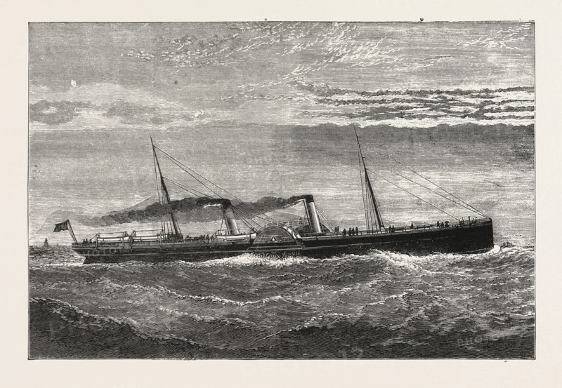 LONDON AND NORTH WESTERN RAILWAY COMPANY's  NEW STEAMER SHAMROCK, ENGRAVING 1876