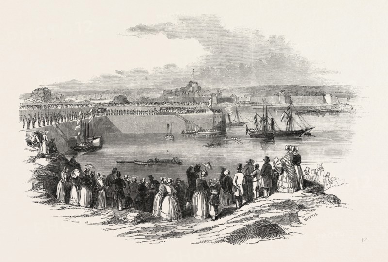 HER MAJESTY QUEEN VICTORIA LANDING AT VICTORIA PIER, JERSEY, 1846
