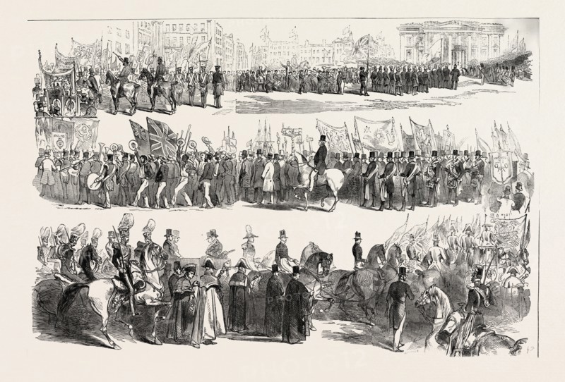 PRINCE ALBERT'S VISIT TO LIVERPOOL: THE GREAT PROCESSION TO THE SITE THE SAILORS' HOME, UK