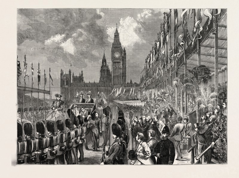 OPENING OF THE VICTORIA EMBANKMENT BY THE PRINCE OF WALES AND PRINCESS LOUISE, LONDON, UK, 1870
