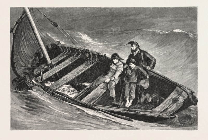 THE TOILERS OF THE SEA, FROM THE PAINTING BY W.Q. ORCHARDSON