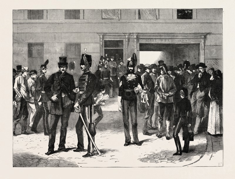 RECRUITING AT WESTMINSTER, LONDON, UK, 1870